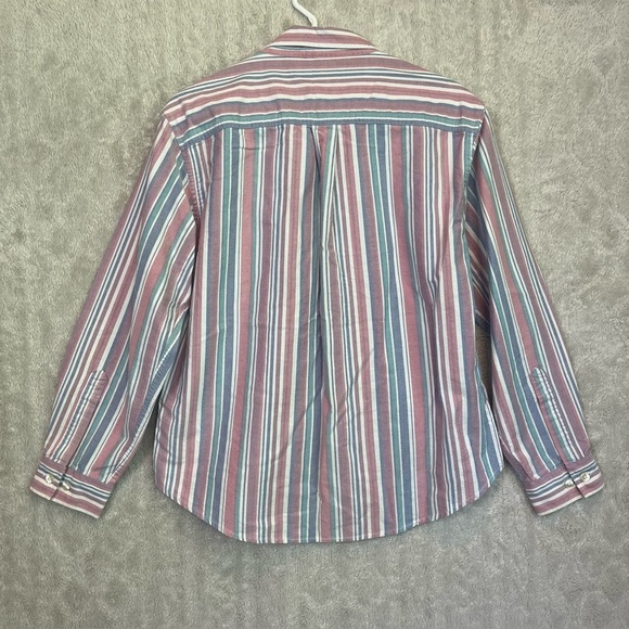 Vintage L.L. Beans Women's 100% Cotton Poplin Striped Button Down Sz MP Prep - Picture 9 of 12